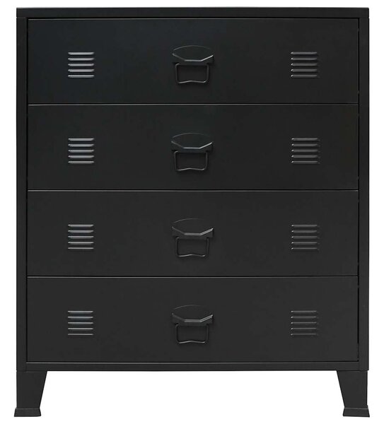 Skříň se zásuvkami kovová industriální styl 78x40x93 cm černá 245963