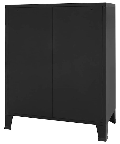 Skříň se zásuvkami kovová industriální styl 78x40x93 cm černá 245963