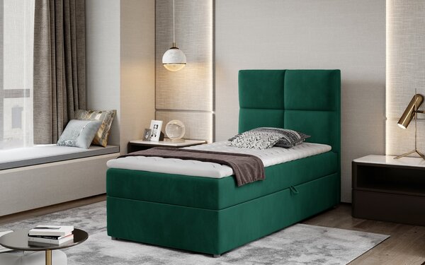 Eltap Čalouněná postel Rivia s úložným prostorem Materiál a barva potahu: Monolith 37 - tmavě zelená, Rozměr: 90x200