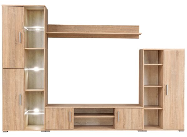Obývací stěna s LED osvětlením dub sonoma 246029
