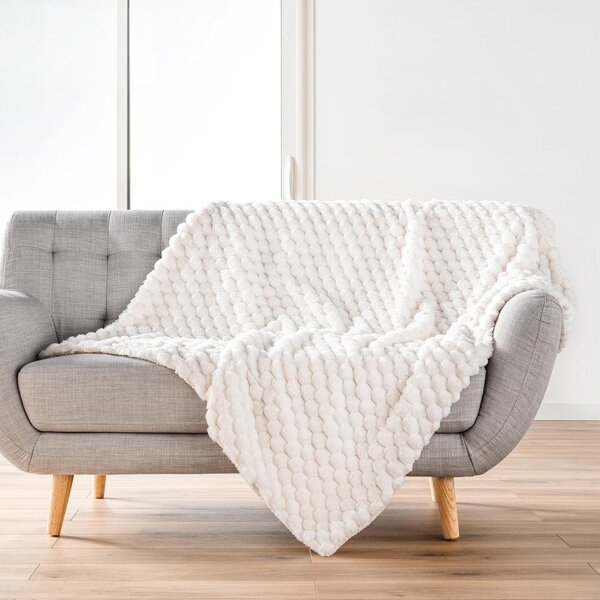 Krémová deka z mikroplyše 220x240 cm Frosty – douceur d'intérieur