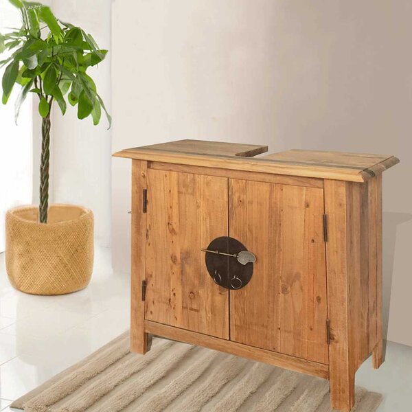 Koupelnová skříňka pod umyvadlo masivní borové dřevo 70x32x63cm 246035