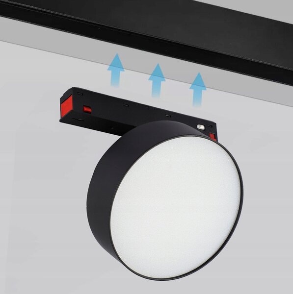 Lištový LED reflektor 12 W, 3000 K, 1080 lm, teplá bílá, IP20, CRI 90, Ø 9 cm