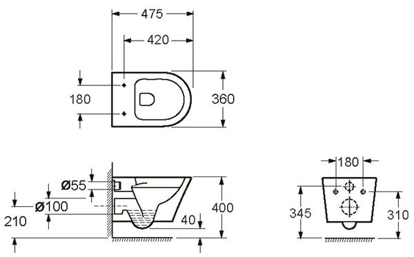 Závěsné WC 1080R