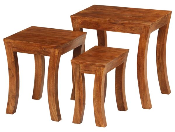 Sada hnízdových stolků 3 ks masivní akácie 50x35x50 cm hnědá 246101