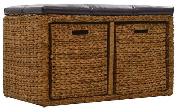 Lavice se 2 košíky z mořské trávy 71 x 40 x 42 cm hnědá 246118
