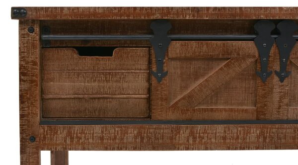 Konzolový stolek masivní jedlové dřevo 131 x 35,5 x 75 cm hnědý 246121