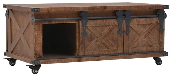 Konferenční stolek z masivní jedle 91 x 51 x 38 cm hnědý 246119