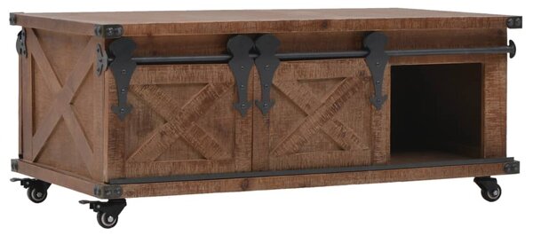 Konferenční stolek z masivní jedle 91 x 51 x 38 cm hnědý 246119