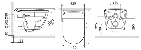Sprchovací toaleta T640 PRO Bílá