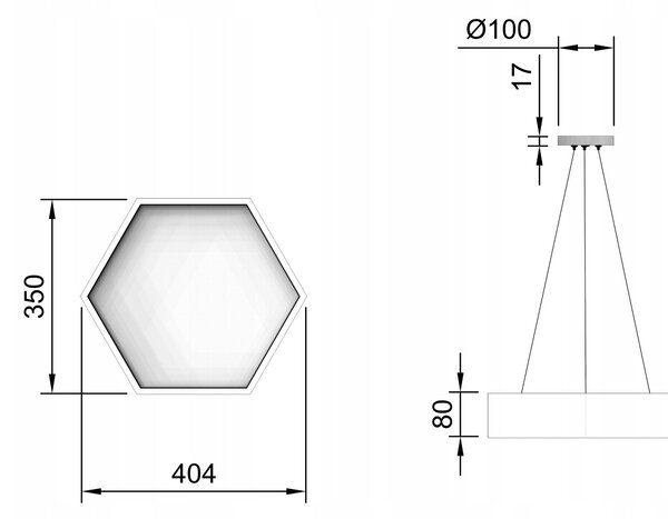 Kancelářské závěsné LED svítidlo 40 cm