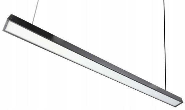 Černé kancelářské závěsné LED svítidlo 60 W, 2 m