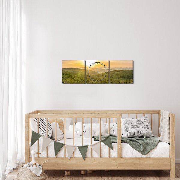 Panoramatický obraz (s hodinami) (90x30 cm)