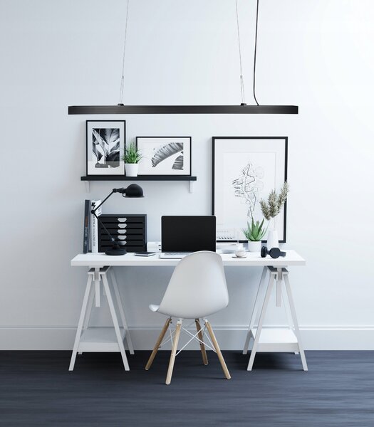 Černé kancelářské závěsné LED svítidlo 30 W, 120 cm, 2400 lm, neutrální bílá 4000 K, IP20, stmívatelné