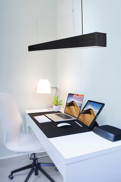 Černé kancelářské závěsné LED svítidlo 30 W, 120 cm, 2400 lm, neutrální bílá 4000 K, IP20, stmívatelné