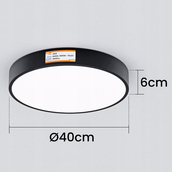 Kulaté stropní LED svítidlo 40 W, 40 cm, 3600 lm