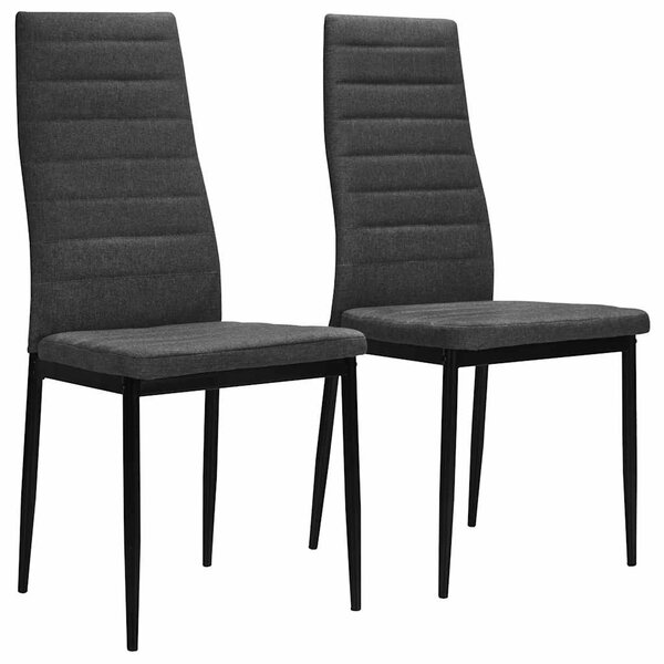 Jídelní židle 2 ks tmavě šedé textil 246179