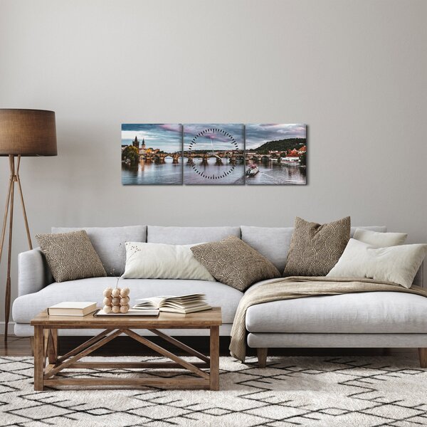 Obraz Karlova mostu (s hodinami) (90x30 cm)