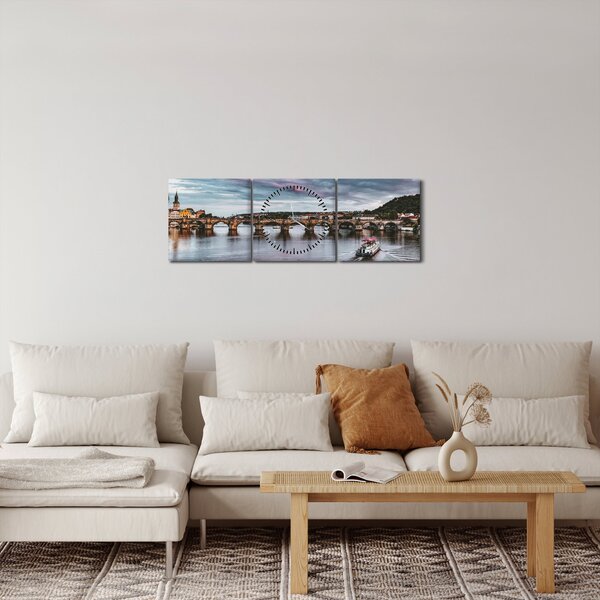 Obraz Karlova mostu (s hodinami) (90x30 cm)