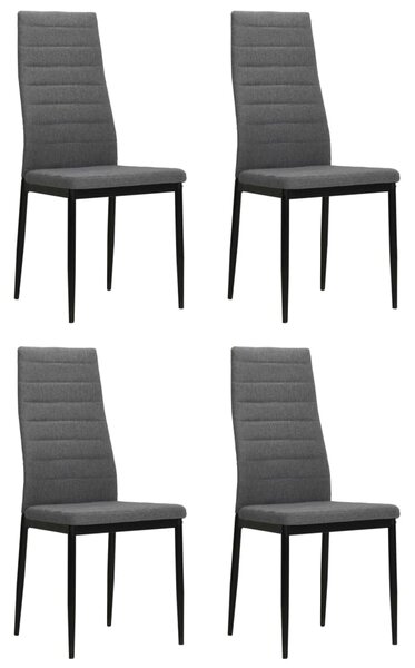 Jídelní židle 4 ks světle šedé textil 246182