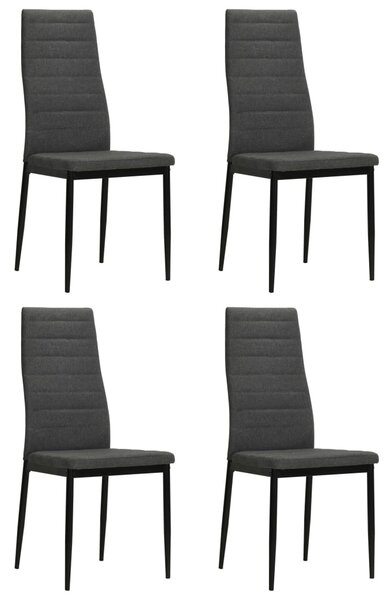 Jídelní židle 4 ks tmavě šedé textil 246180