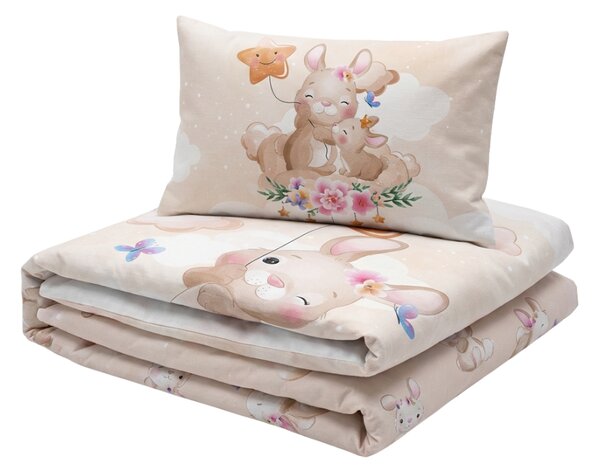 Bavlněné povlečení do postýlky BUNNY STAR béžové Rozměr povlečení: 40 x 60 cm | 100 x 135 cm