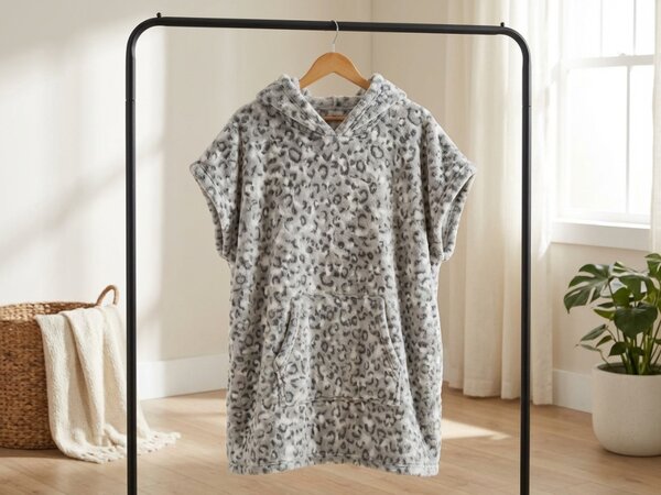 Mikinová deka bez rukávů LEOPARD, šedá