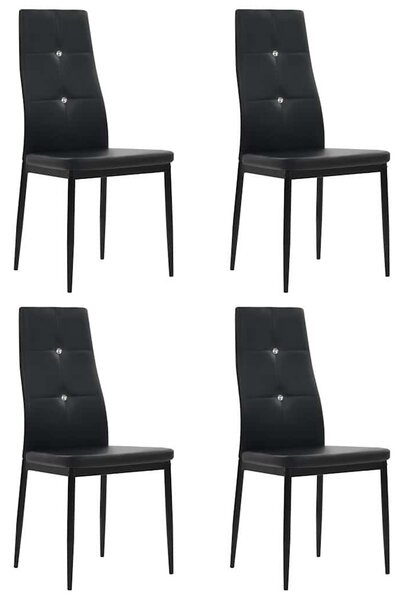 Jídelní židle 4 ks černé umělá kůže 246188