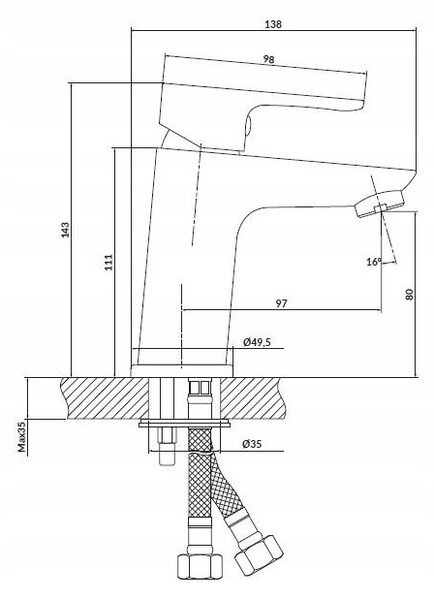 Cersanit Libra - umyvadlová baterie, chrom, S951-408