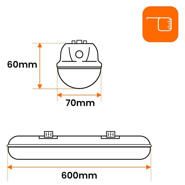 Prachotěsné LED svítidlo 20 W, 60 cm, IP65, neutrální bílá 4500 K