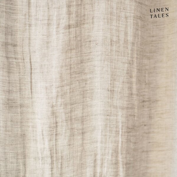Béžový lněný lehký závěs s poutky Linen Tales Daytime, 250 x 130 cm
