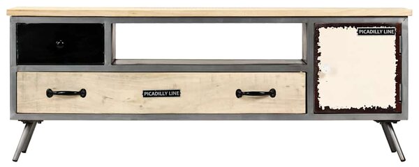 TV stolek masivní mangovníkové dřevo a ocel 120 x 30 x 45 cm 246282