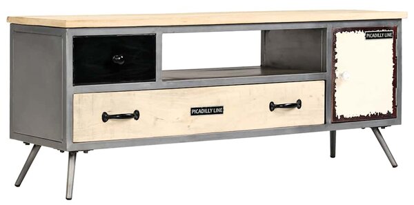 TV stolek masivní mangovníkové dřevo a ocel 120 x 30 x 45 cm 246282
