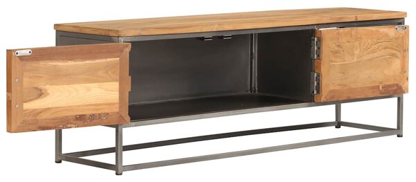 TV stolek z recyklovaného teaku a oceli 120 x 30 x 40 cm 246281