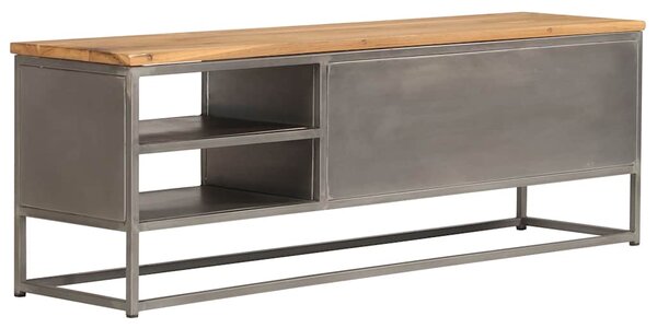 TV stolek z recyklovaného teaku a oceli 120 x 30 x 40 cm 246281
