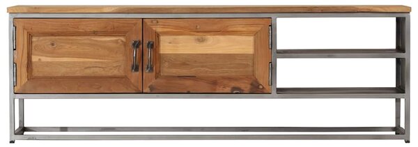 TV stolek z recyklovaného teaku a oceli 120 x 30 x 40 cm 246281