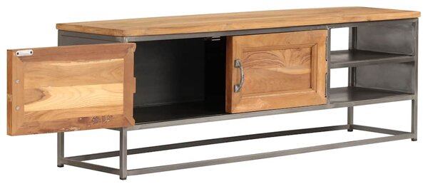 TV stolek z recyklovaného teaku a oceli 120 x 30 x 40 cm 246281