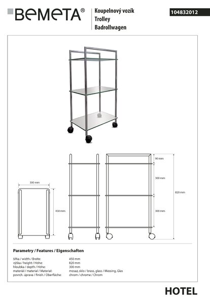 Bemeta Design Koupelnový vozík - 104832012