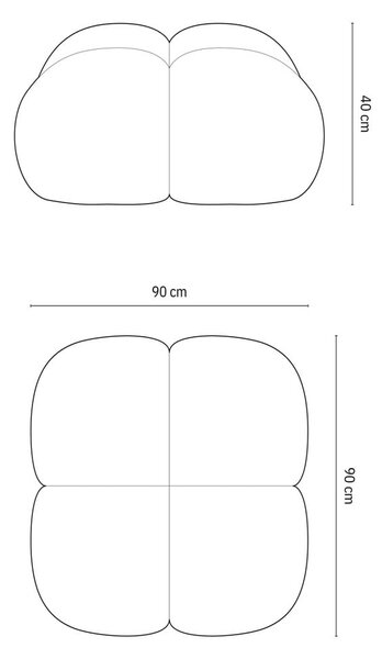 Béžová sametová podnožka Loretto – Cosmopolitan Design