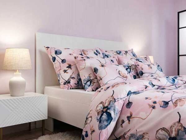 DADKA Povlak na polšář krep Bloom elegance pudrová, Rozměr 40x40