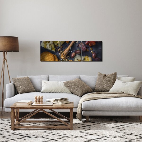 Obraz se sušeným ovocem (s hodinami) (90x30 cm)