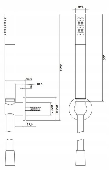 Cersanit Larga - 1-bodová sprchová sada, zlatá matná, S951-410