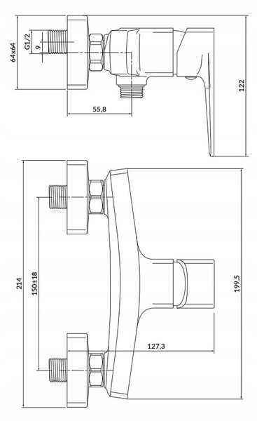 Cersanit Larga - sprchová baterie, chrom, S951-383