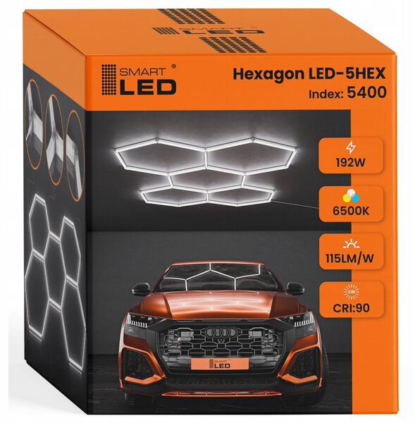LED HEXAGON osvětlení do garáže 298 × 209 cm, IP54