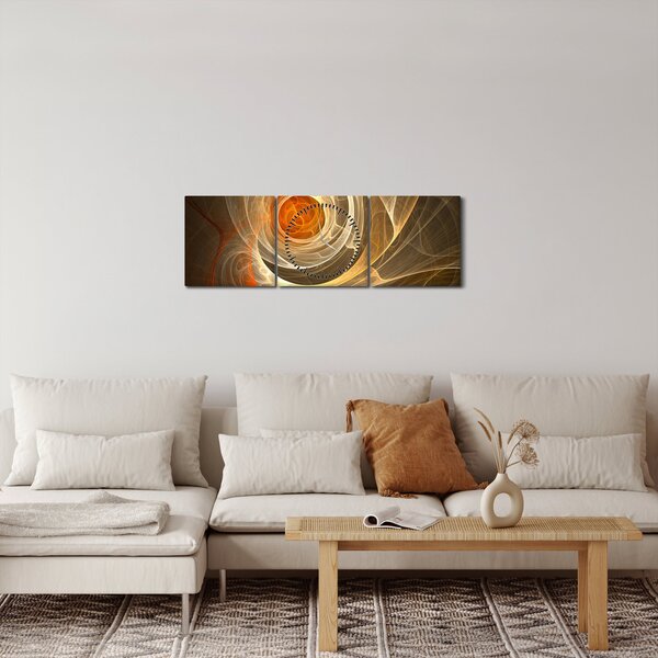 Obraz abstrakce (s hodinami) (90x30 cm)