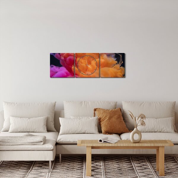Obraz abstrakce (s hodinami) (90x30 cm)
