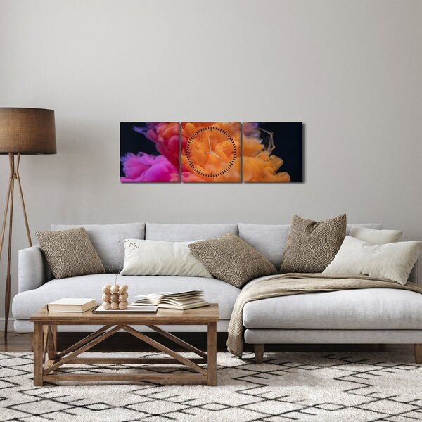 Obraz abstrakce (s hodinami) (90x30 cm)