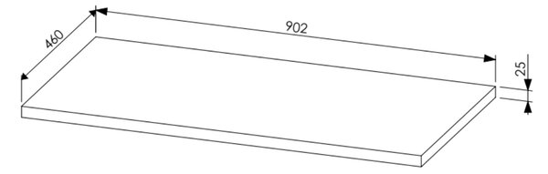 Comad Nábytková horní deska Leonardo 90 cm, dub sherman