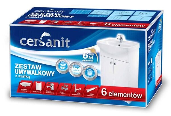 Cersanit Cersania sada, umyvadlo + skříňka 50cm, bílá, S509-039-DSM