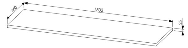 Comad Nábytková horní deska Leonardo 150 cm, dub sherman